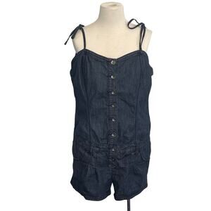 Vintage Zana Di Jeans Denim Romper Jumpsuit Size XL Y2K Festival